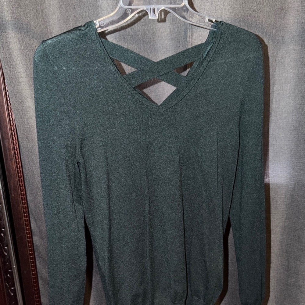 Women's Green Crew Neck Sweater